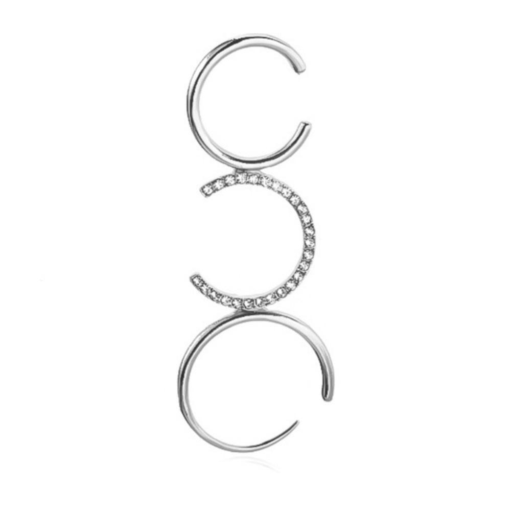⚜️𝟯𝟬%𝗢𝗙𝗙 𝗯𝘂𝗻𝗱𝗹𝗲𝘀 𝟯+⚜️ NEW Rhinestone 3 Circle Crawler Earring - Picture 8 of 12
